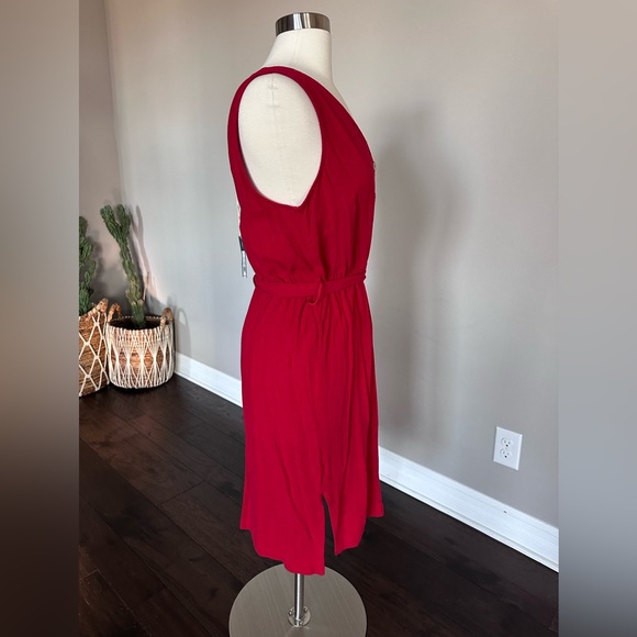 Universal Threads Midi Dress Linen Blend Spring/Summer Red Large NWTs - Picture 3 of 10
